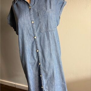 Old Navy 100% Cotton Chambray Shirt Dress Size Medium